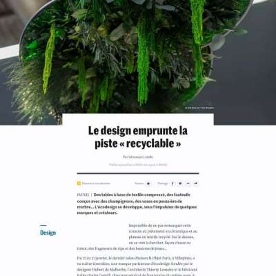 Greenmood in Le Monde's article from Maison & Objet 2020